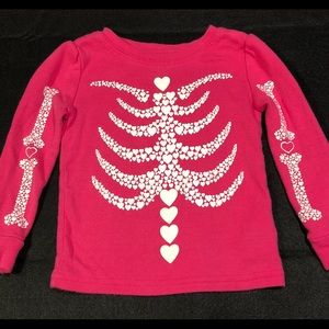 Girl Pink Glow in the Dark Halloween Shirt 12-18mo